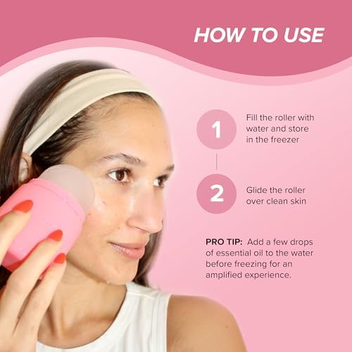 SKIN GYM Ice Roller for Face – Facial Ice Roller for Depuffing & Cooling Skin, Cold Face Roller to Minimize Pores & Soothe Skin, Reusable Cryo Ice Roller for Glowing Complexion - Image 5