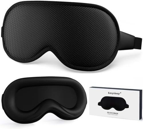Easysleep Sleep Eye Mask 3D Contoured Cup Sleeping Mask with 100% Light Blocking and Adjustable Strap Soft Breathable Eye Cover Night Blindfold Mask for Men Women. by Easysleep