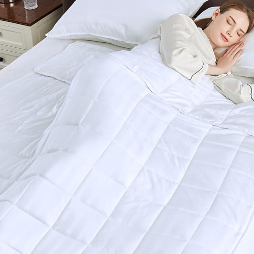 Weighted Blanket Kids (36"x48" 5lbs),Ultra Soft and Cozy Cooling Weighted Blanket Kids,Heavy Blanket with Machine Washable Soft Blanket, Ivory by anfie