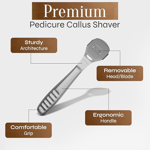 Facón Professional Callus Shaver Remover with 50 Blades, Pedicure Razor for Feet & Hands, Foot Razor for Callus Removal, Callus Blade Remover, Corn Shaver, Surgical Grade Premium Stainless Steel Tool - Image 6