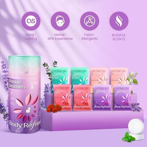 BodyRefresh Shower Steamers Aromatherapy 8 Pack - Birthday Gifts for Women Mom Wifr Sister Girlfriend, Shower Bombs for Stress Relief, Self Care Home Spa Gifts for Women - Image 3