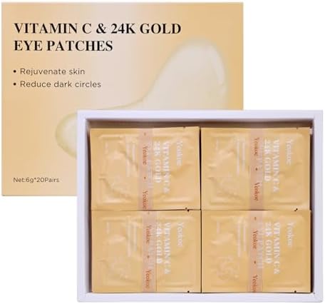 Yeokoe Under Eye Patches for Dark Circles,Puffy Eyes,20 Pairs Face Masks SkinCare With Vitamin C and 24k Gold - Image 7