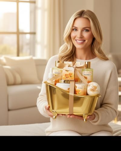 Shower kit gift Birthday Spa Gifts for Women & Men, Honey Almond Bath Gift - Image 3