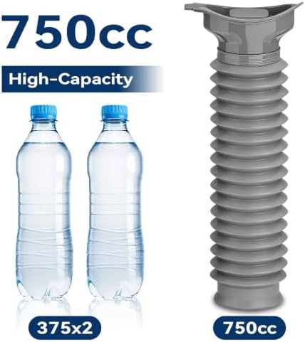Pee Bottles for Men, Adjustable Emergency Urinal 750ml, Car Pee Bottle for Men and Women, Portable Toilet for Car, Shrinkable Personal Mobile Toilet,Urine Bottle, Travelling, Traffic Jams & Hiking - Image 2