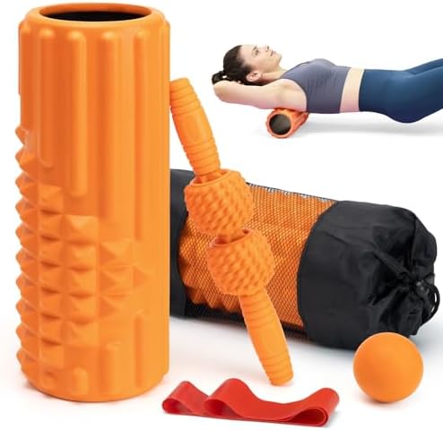 5 in 1 Foam Roller Set, High Density Patented Exercise Roller by Zmarthumb