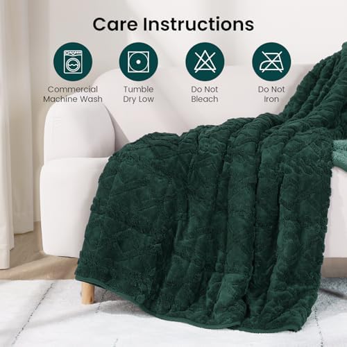 Drewin 20lbs Weighted Blanket Queen Size for Adults,Dark Green,60" x 80" - Image 6