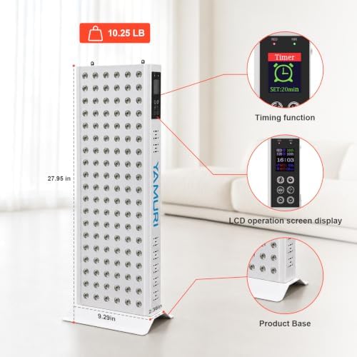 Red Light Therapy Panel, 660nm 850nm Red Light Therapy for Body, 9 Pulse Modes, 120 LEDs Light Therapy Lamp Built-in Timer and Stand for Daily Wellness - Image 6