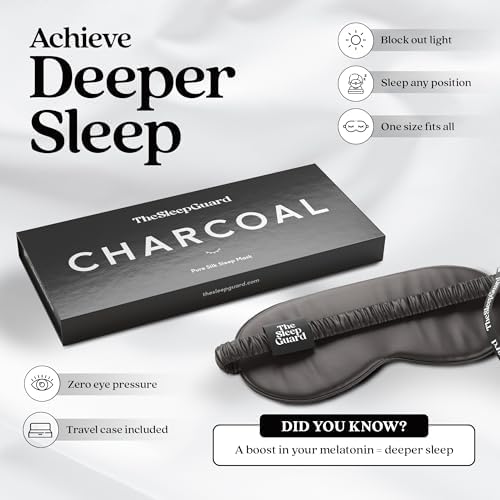 TheSleepGuard Pure Silk Sleep Mask [100% 6A Mulberry Silk, 22 Momme] Light Blocking Travel Essentials. Eye Masks for Sleeping. Black Oeko-Tex Blindfold. Eye Covers for Men & Women - Image 3