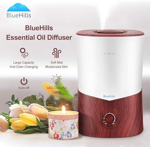 BlueHills Premium 3000 ML XL Essential Oil Diffuser Humidifier 3L Dark Wood - Image 6
