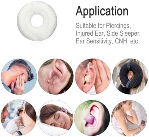 Silky Satin Piercing Pillow Ear Pillows Donut with Hole for Ear Pain CNH Piercing Pain Relief Sleeping Pressure Sore Side Sleepers Smooth Cooling Ear Guard Protector, Ivory - Image 7