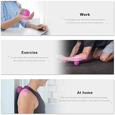 MEXITOP Electric Vibrating Massage Ball, 2-Speed Fitness Yoga Pilates Physical Therapy Massage Roller to Fight Sore Muscles,Washable Negative Ion Vibration Massages Ball for Muscle Recovery(Red) - Image 4