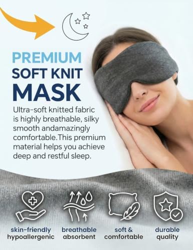 Sleep Mask for Women and Men, Soft Modal Blackout Eye Mask with Ear Coverage, Zero Pressure Blindfold for Side Sleepers, Adjustable Strap, Travel Essentials - Image 2
