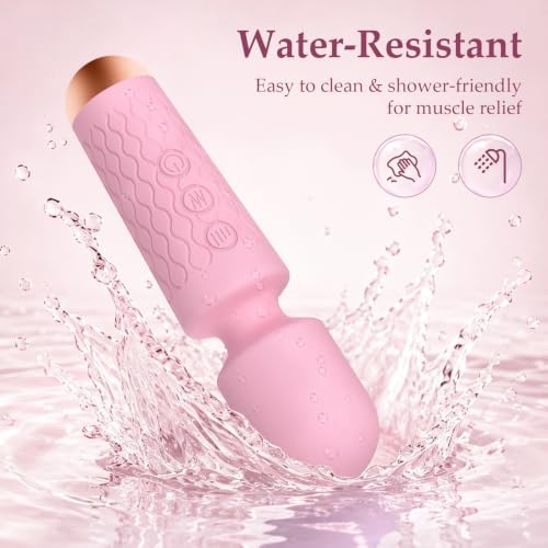 Upgraded Cordless Rechargeable Handheld Massager, 20 Modes 8 Speeds, Premium Silicone Rose Pink Small Mini Massager Tool Device for Stress Away, Hand Held Massage to Relax Full Body Muscle On-the-Go - Image 5