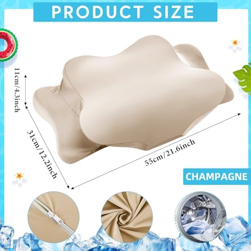 Hahafelt Cooling Cervical Neck Pillowcase,Champagne,Standard Size - Image 2