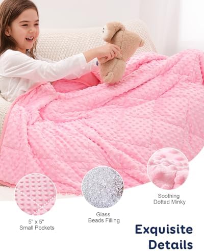 Kivik 7lbs Weighted Blanket, Cooling Soft Minky Dot Heavy Blankets, 41"x60" - Image 4