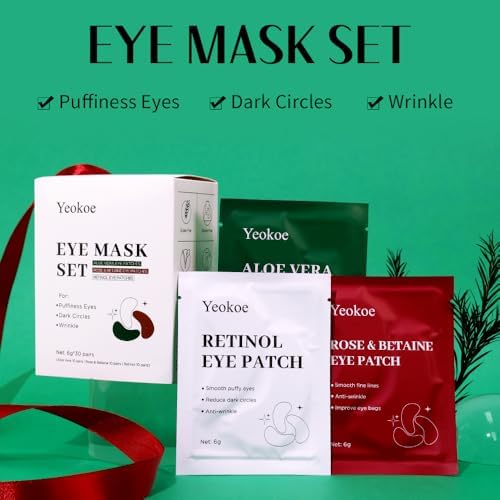 Yeokoe Under Eye Patches For Puffy Eyes and Dark Circles Wrinkle,30 Pairs Face Masks SkinCare With Retinol Serum,Aloe Vera,Rose Betaine - Image 2