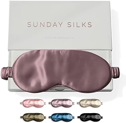 SUNDAYSILKS™ Exclusive Mulberry Silk Sleep Mask | Soft Eye Covers, Blackout Sleeping Mask for Women & Men | Silk Eye Mask for Sleep, Travel, and Relaxation | Antifaz para Dormir [Deep Muave] by ColoradoHomeCo
