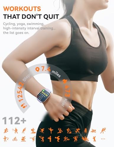 Smart Watches for Women Men, Fitness Tracker Watch with 110 Sports Modes, Step Counter/Sleep Monitor/Pedometer, IP68 Waterproof, Bluetooth Call & Music Control Smartwatch for iPhone/Android,Pueple - Image 3