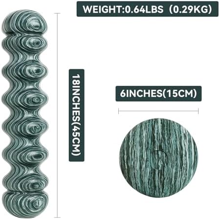 High-Density Foam Roller for Deep Muscle Massage of Legs & Back, Releases Muscle Pain, Pilates Fitness Yoga Pillar （Green Wave） - Image 6