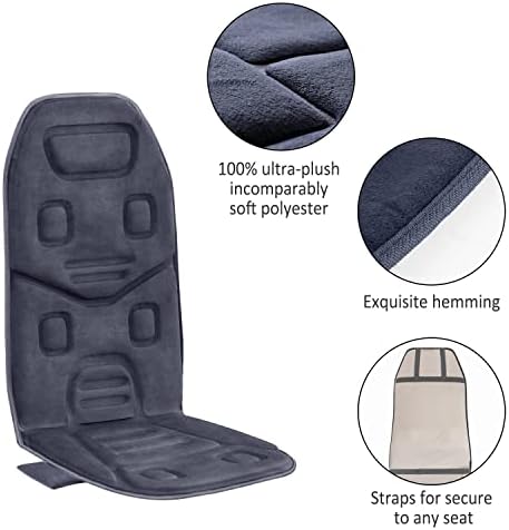 COMFIER Back Massager with Heat, 10 Motors Vibration Seat Massager, Chair Massage Pad, Heated Chair Pad, Chair Warmer,Gifts for Elderly, Mom, Dad (Gray) - Image 6