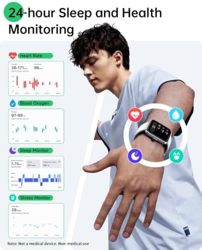 WMK Smart Watch for Android Phones & iPhones, Fitness Watches for Women Men - Image 3