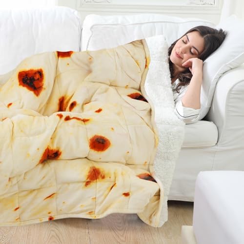 Aemicion Weighted Blankets for Adults,Queen Size Weighted Blanket 20lbs 60x80in,Soft Sherpa Fleece Washable Weighted Blanket as Gifts for Women Men Mon-Burritos - Image 2