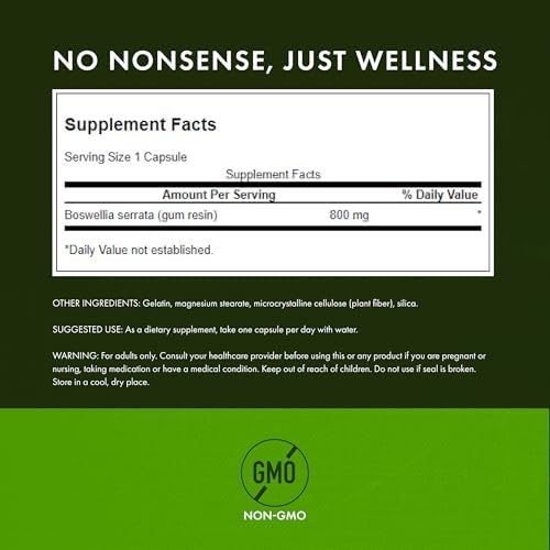 Swanson Double Strength Boswellia Serrata, 800 mg, 60 Capsules, 2 Pack - Image 2
