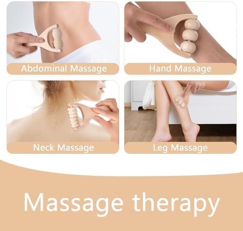 Abeillo 3Pcs Wooden Hand Massage Roller, Muscle Roller Stick, Manual Wood Therapy Massage Tools Massager Roller, for Relaxes Thigh, Leg, Hands Full Body Muscle Men Women - Image 2