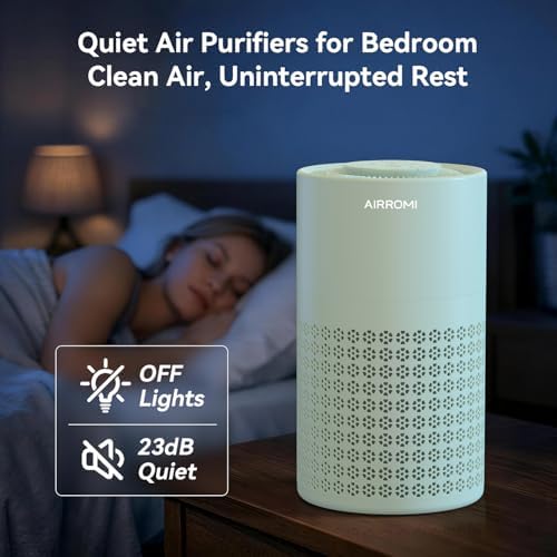 AIRROMI Air Purifier for Bedroom with HEPA 3-in-1 Filter, Pet Air Purifier for Home Cat Pee Smell, Covers Upto 990 Ft², Quiet 360°intake Air Cleaner for pet hair,allergies,Dust,Smoke A2001 Green - Image 6