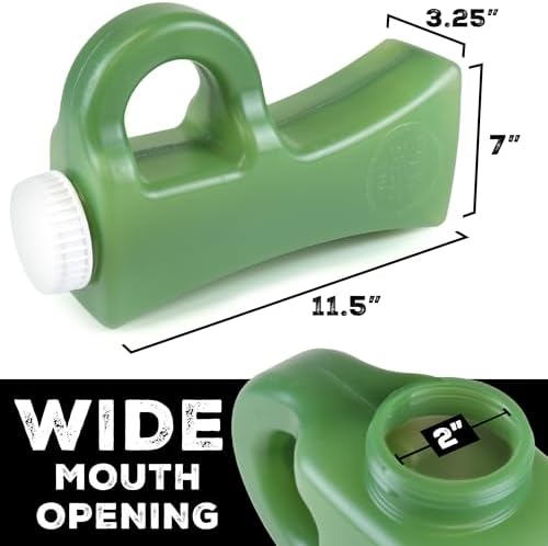 The Original (P) ee Jug - 2011mL (68oz) Spill-Proof Portable Urinal, Green - Image 5