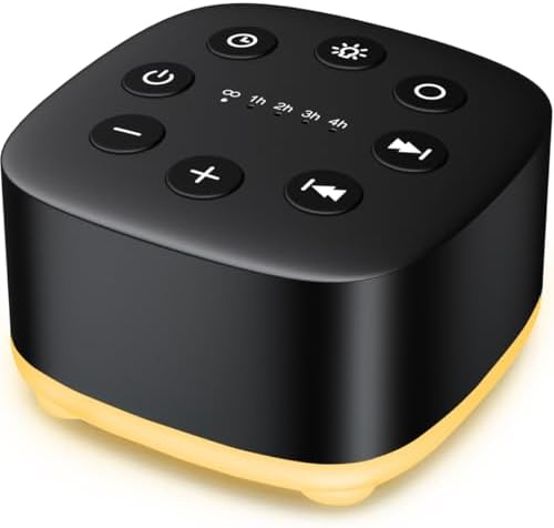 Meditation White Noise Sound Machine 30 Soothing Sounds with 32 Volume Control 12 Night Light 5 Timers Portable Sleep Machine for Travel Powered by AC or USB Sleep Therapy for Baby Kids Adults (Black) by Meditation