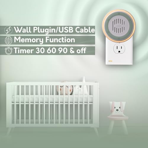 Wall Plug in White Noise Sound Machine for Office Privacy & Noise Canceling, White Noise Machine for Sleeping Adults & Baby, Therapy Noise Blocker with 20 Soothing Sounds & Nightlight by Calm Me. - Image 4