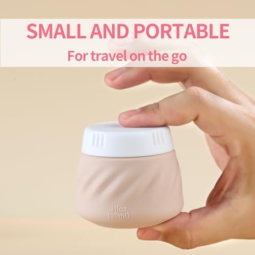 Gemice Travel Containers for Toiletries, TSA Approved 3 oz Leak-proof Silicone Travel Jars for Cream, BPA-Free Travel Size Container with Lid for Cosmetic Shampoo Cream (4 Pack) - Image 2