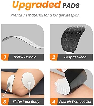 20-Pack TENS Unit Replacement Pads, Long-Lasting Snap Electrodes for 50 Times of Use per Pad, Latex-Free TENS Pads Set Compatible with TENS EMS Devices Using 3.5mm Button Lead Wires - Image 5