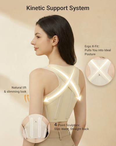 Hypoke® Premium Fabric Upper Back Brace Posture Corrector for Women, Kinetic Support back posture corrector for women，Barely There Design For Office Professionals - Image 5
