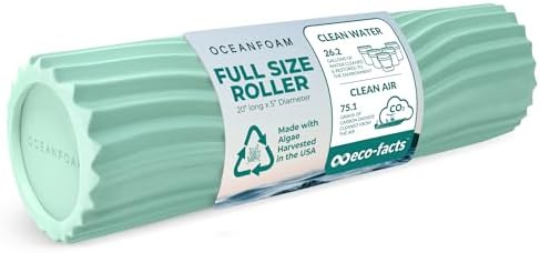 Oceanfoam Tidal Roller - Seafoam - Muscle Massage Foam Roller for Back Pain & Stretching - Firm and Ergonomic Wide Wave Textured - Yoga, Athletics, & Wellness - Full Size, 20" x 5" by Oceanfoam