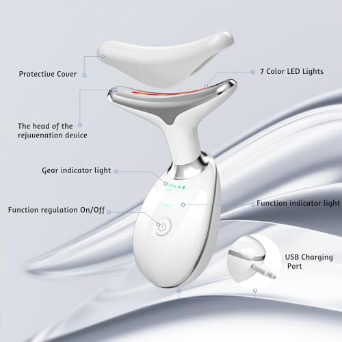 7 in 1 Face Massager Tool, Red Light Therapy for Face and Neck, Red Light Therapy Wand, Face Neck Lift Sculpting Tool for Skin Care, Gifts for Women & Men - Image 3