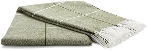 Arus Acrylic Highlands Collection Queen Throw Blanket Green Stripes, 60x80 - Image 2