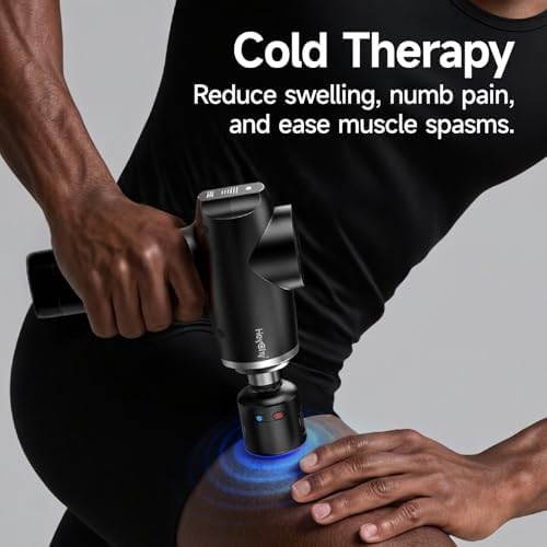 HEYCHY Massage Gun Deep Tissue, 5 Heads Muscle Massager with Heat and Cold - Image 3