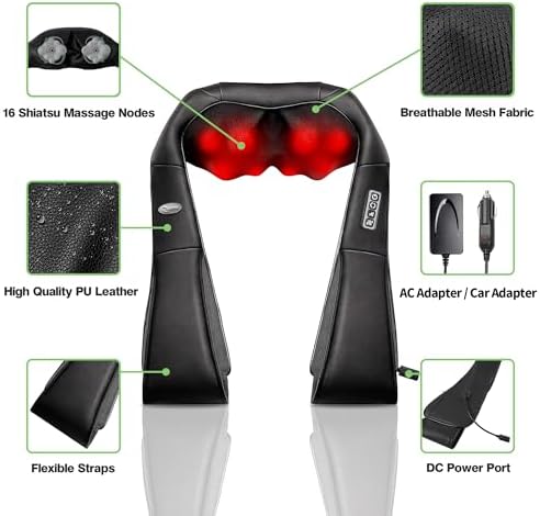 cotsoco Neck Massager, Shiatsu Shoulder and Back Neck Massager with Heat, Neck Massager Pillow for Neck for Body Muscle Pain Relief, Neck Massager Gifts for Mom Dad Women Men, Home, Office Car Use - Image 5