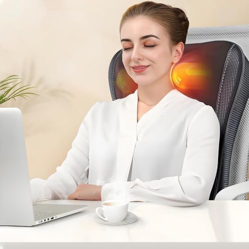 Back Massager with Heat, Shiatsu Neck and Back Massager for Pain Relief Deep Tissue, 3D Deep Kneading Cushion Massage for Neck Shoulder Legs, Suitable for Office and Home, Gifts for Men Women - Image 7