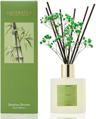 Cocorrína Reed Diffuser - Bamboo Stream Scented Diffuser with 8 Sticks Home Fragrance Reed Diffuser for Bathroom Shelf Decor - Image 2