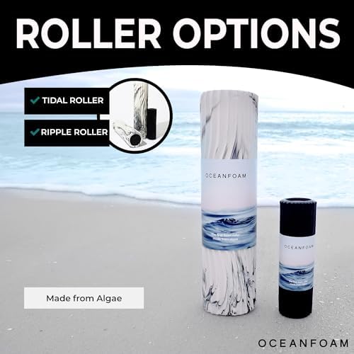 Oceanfoam Tidal Roller - Seafoam - Muscle Massage Foam Roller for Back Pain & Stretching - Firm and Ergonomic Wide Wave Textured - Yoga, Athletics, & Wellness - Full Size, 20" x 5" - Image 5