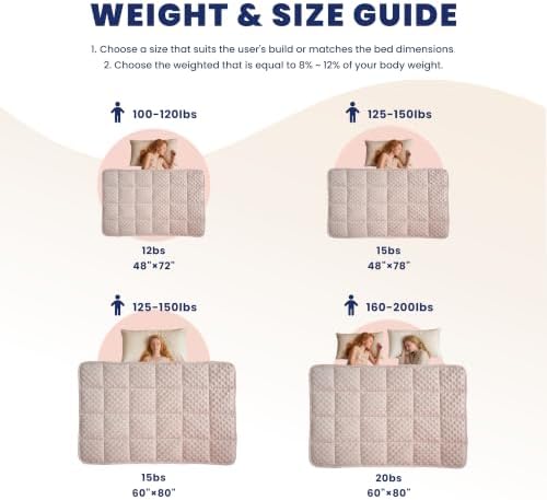 Huloo Sleep Weighted Blanket Queen 15lbs for Adult(60"×80",Pink) Breathable Soft Minky Weighted Throw Blanket for All Season,Heavy Blanket with Premium Glass Beads - Image 4