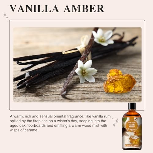 PHATOIL Vanilla Amber Fragrance Oil for Diffuser Aromatherapy 3.38FL.OZ - Image 3