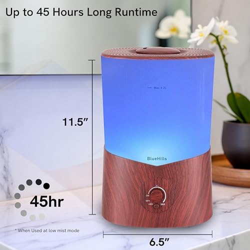 BlueHills Premium 3000 ML XL Essential Oil Diffuser Humidifier 3L Dark Wood - Image 4