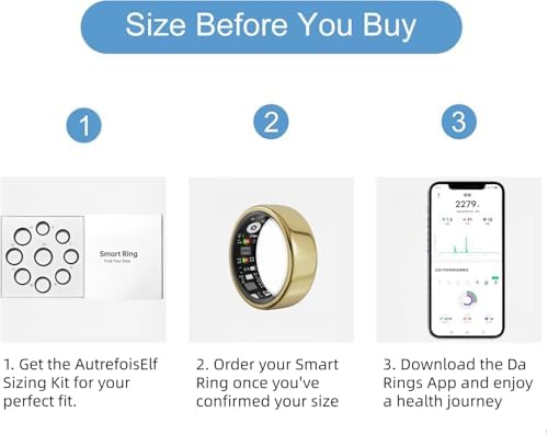 Smart Ring Gen 3 for Women Men, IP68 Waterproof Health Tracker Black,6 - Image 2