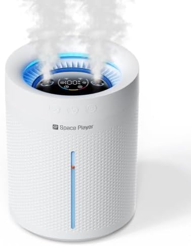 Space Player 3L Cordless Dual-Spray Cool Mist Humidifier, 4000mAh 23dB by SPSpacePlayer
