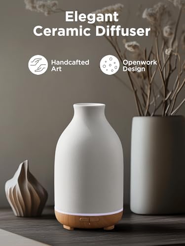 InnoGear 150ml Ceramic Essential Oil Diffuser, Diffusers for Home, Yellow - Image 5