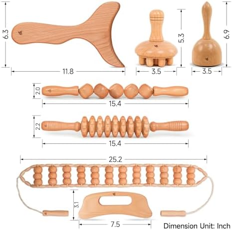 7-Piece Wooden Massage Tool Kit, Manual Body Massager Set for Home - Image 2